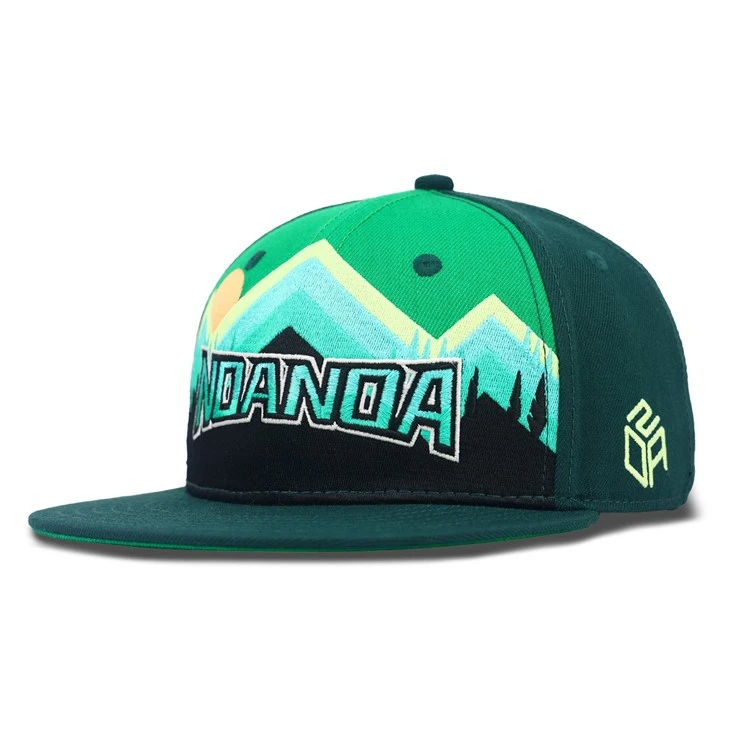 Green Version Sunset Mountains Fitted Cap