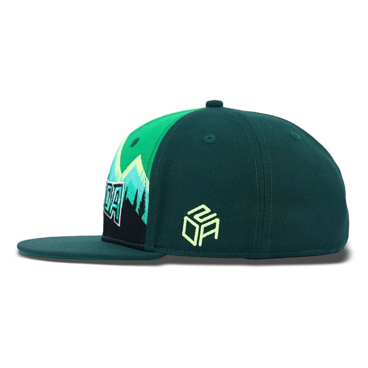 Green Version Sunset Mountains Fitted Cap
