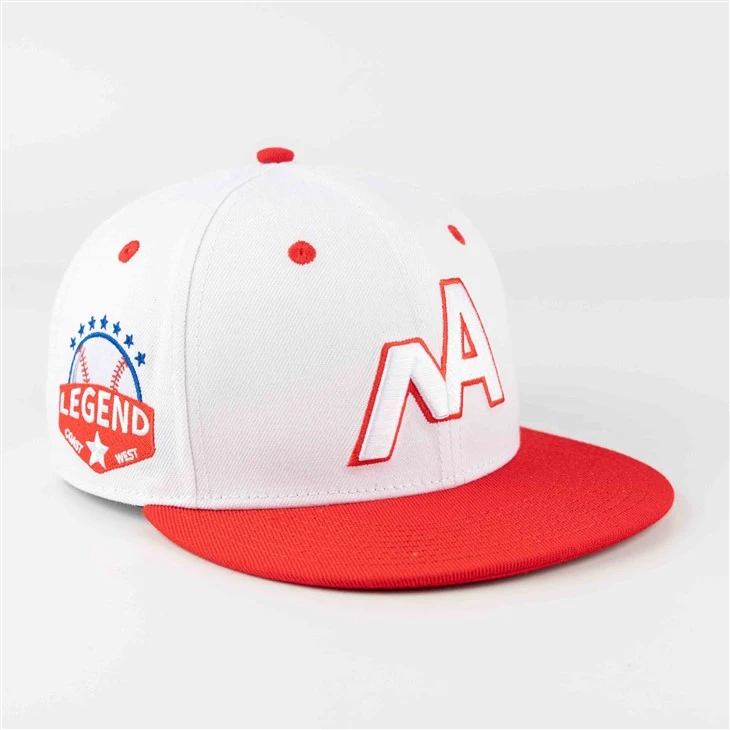 Red And White Color Scheme Fitted Cap