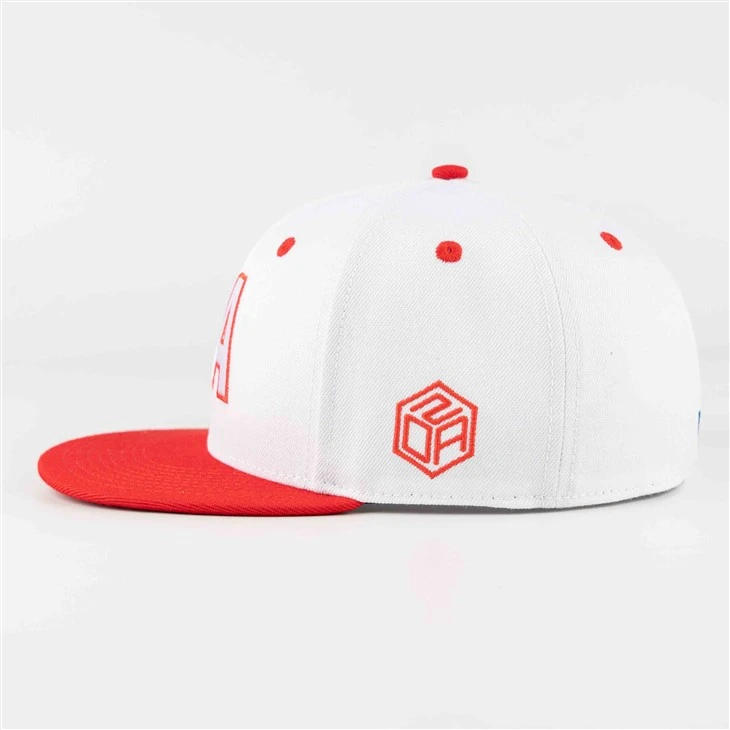 Red And White Color Scheme Fitted Cap